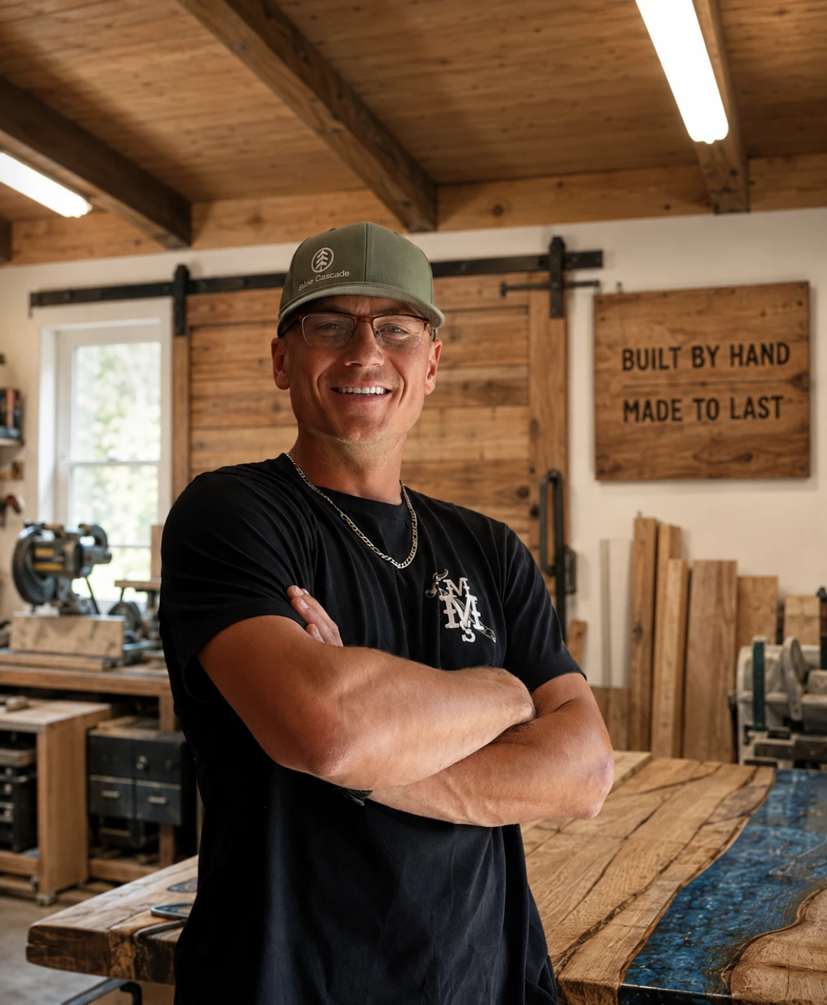 Hunter Cranford, founder of Cranford and Co., in the workshop